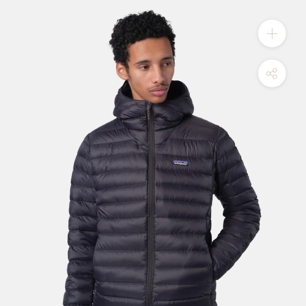 Patagonia Worn Wear Black 800 Down Puffer Jacket Sweater Hoody Men's Sz.XS